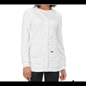Koi Botton Up Scrub Cardigan White Lab Coat Nursing Unifom Small